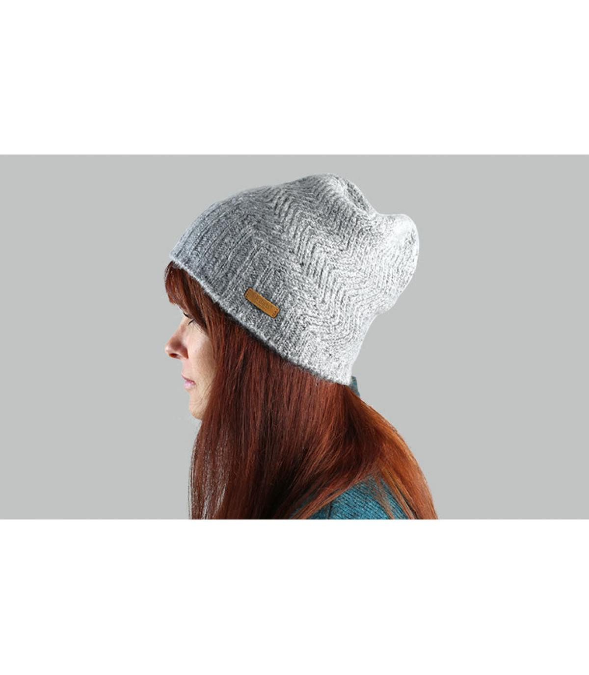 Barts grigio lungo cappello Cecilia Beanie heather grey